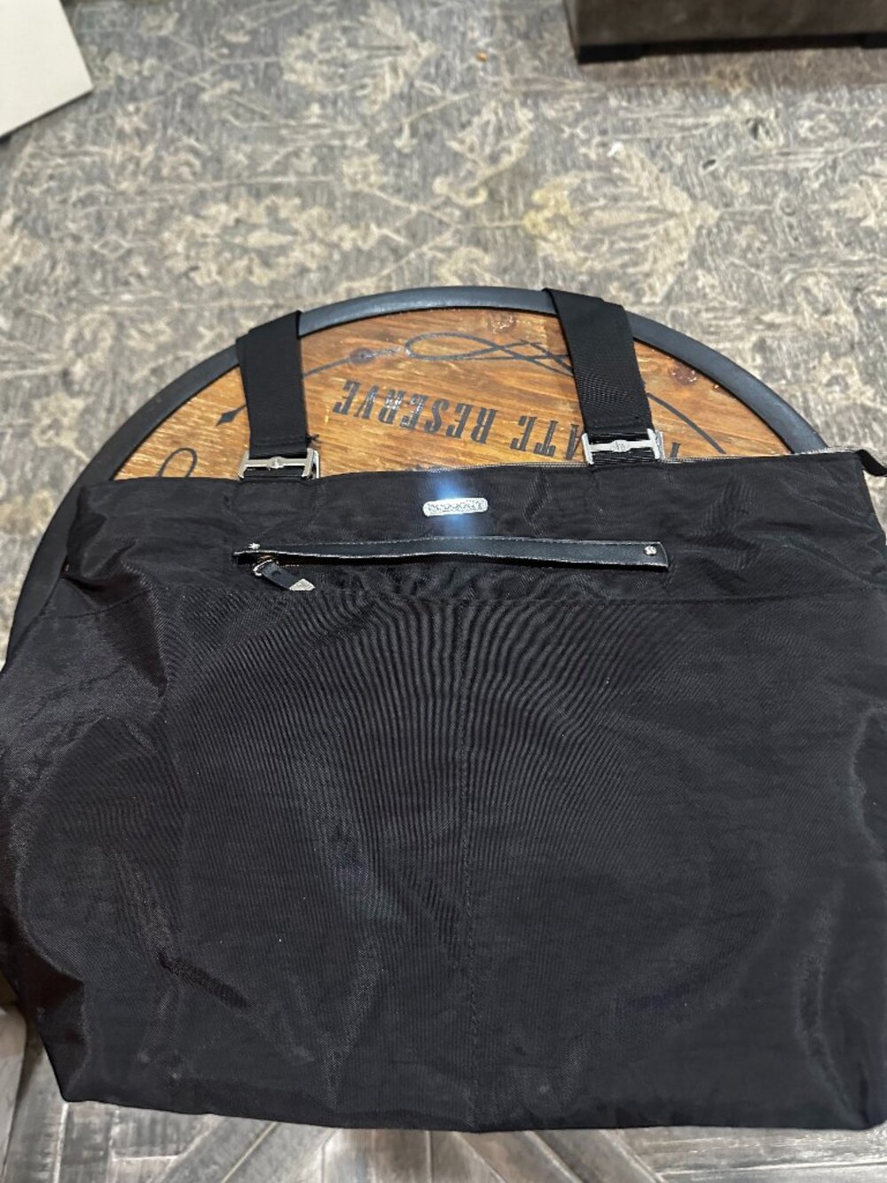 Authentic Baggallini Black Nylon Travel Tote / Work Bag